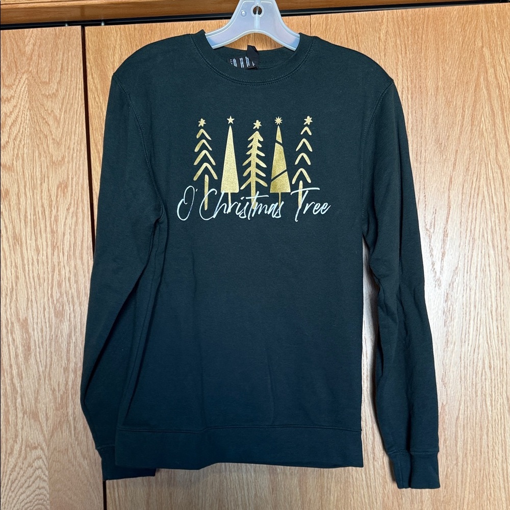 District Dark Green and Gold Christmas Tree Sweatshirt